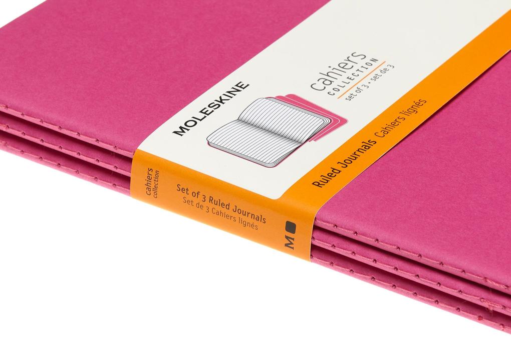 Weitere Ansicht: Moleskine Cahier Large/A5, 3er Set, Liniert, Kinetisches Pink