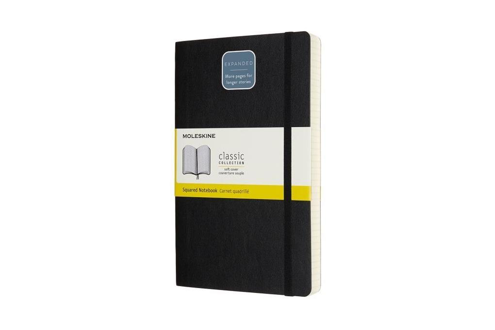 Weitere Ansicht: Moleskine Notizbuch Large/A5, Kariert, Erweiterte Seitenanzahl, Schwarz