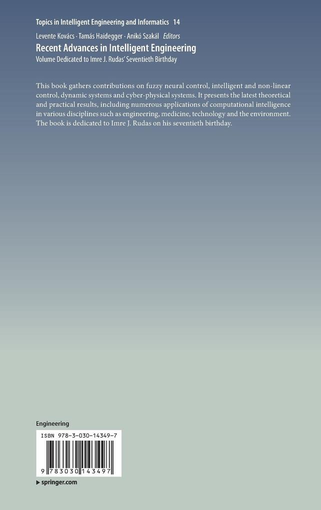 Weitere Ansicht: Recent Advances in Intelligent Engineering