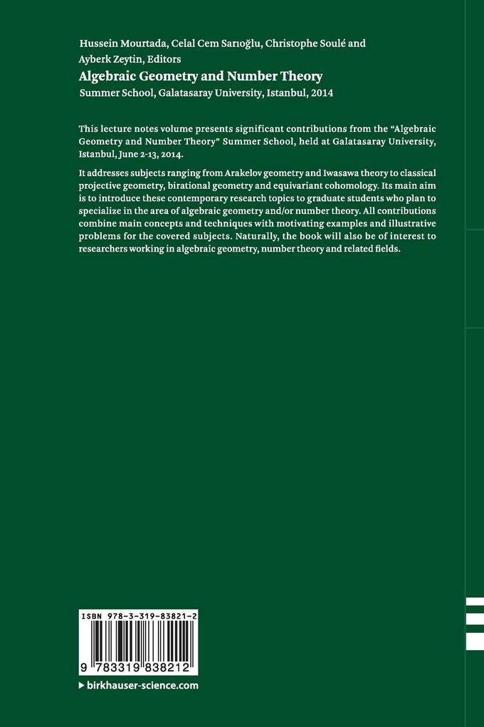 Weitere Ansicht: Algebraic Geometry and Number Theory