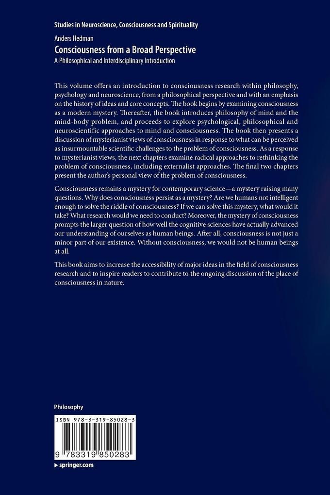 Weitere Ansicht: Consciousness from a Broad Perspective | Anders Hedman