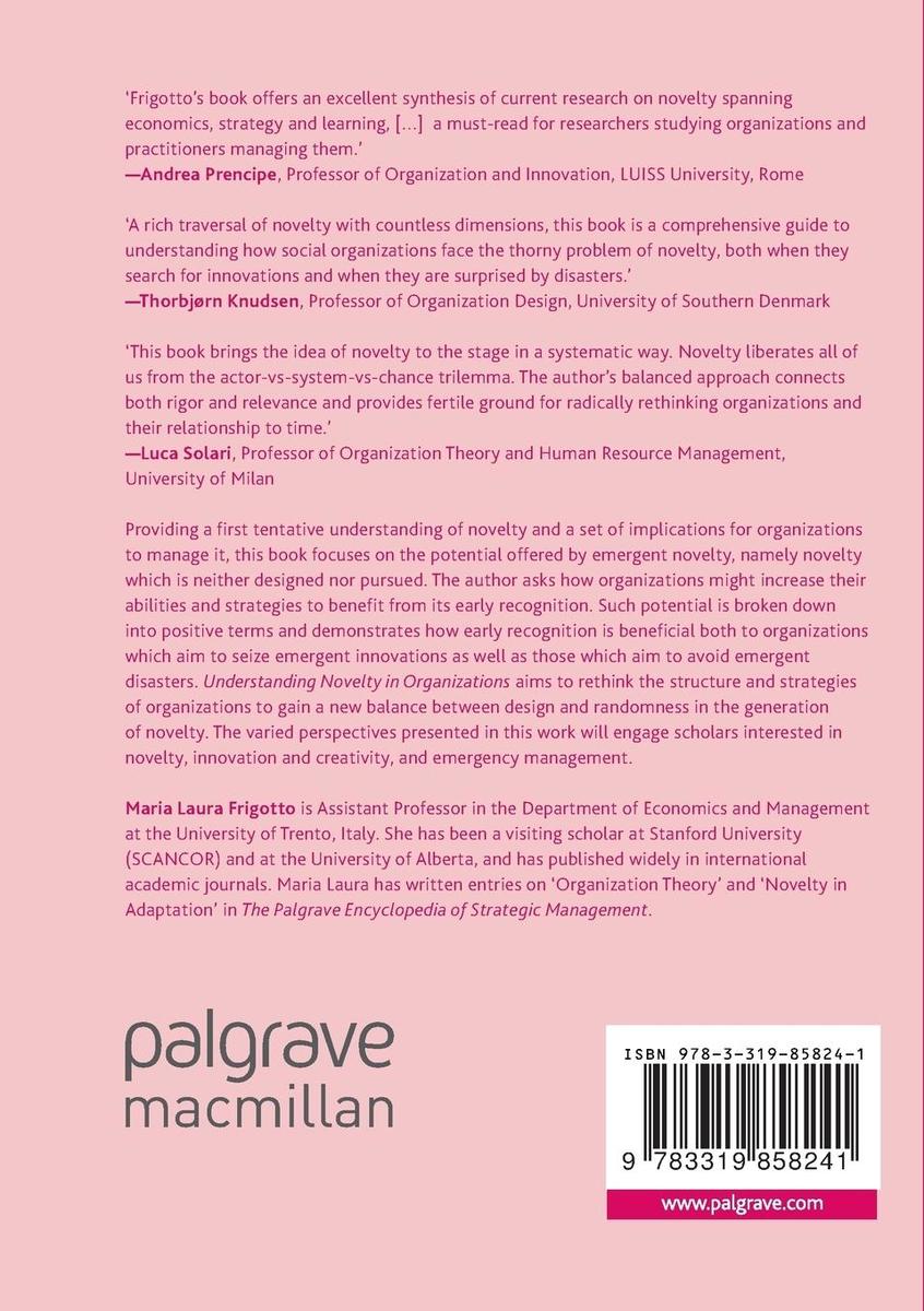 Weitere Ansicht: Understanding Novelty in Organizations | Maria Laura Frigotto