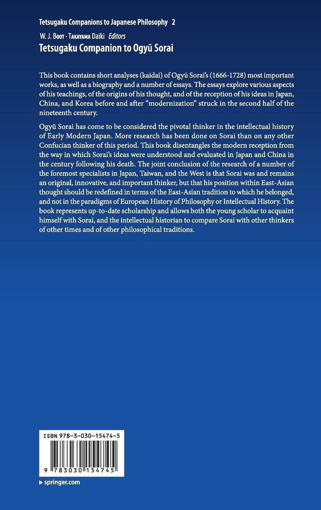 Weitere Ansicht: Tetsugaku Companion to Ogyu Sorai