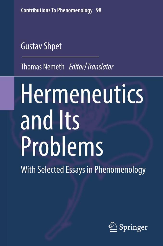 Produktbild: Hermeneutics and Its Problems | Gustav Shpet