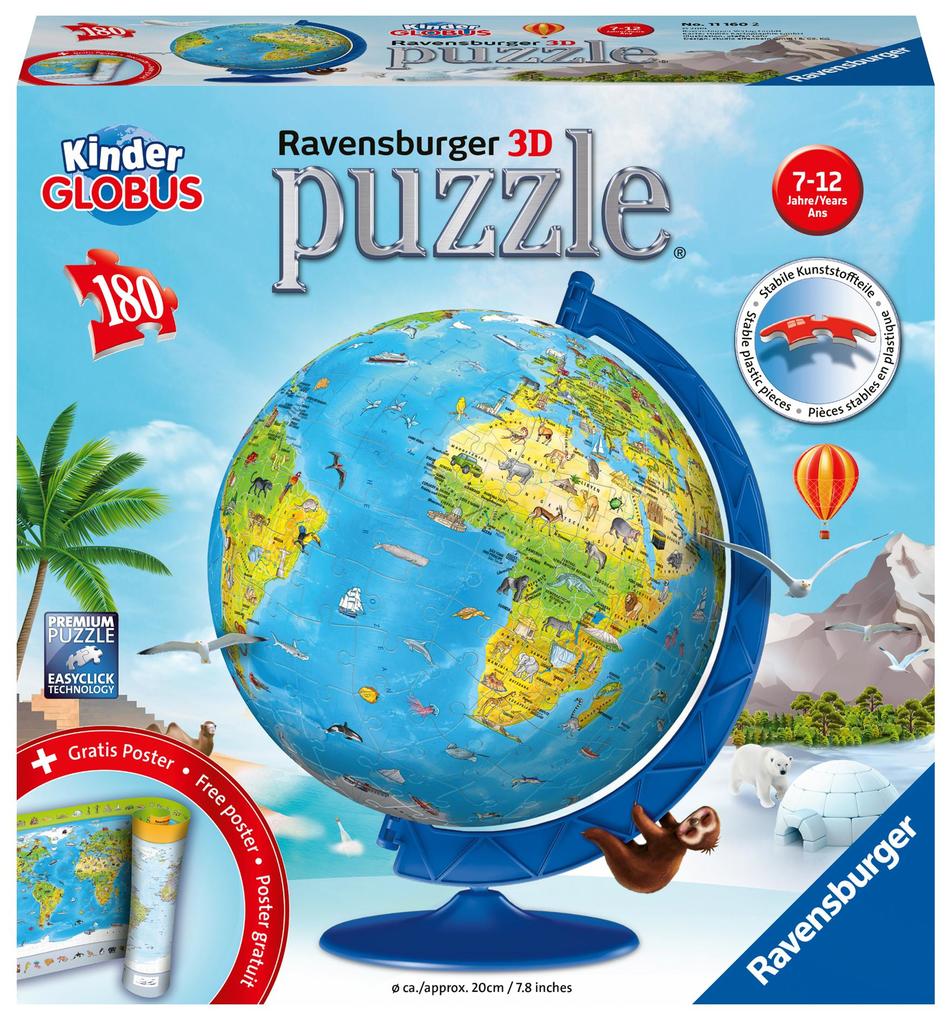 Produktbild: Kinderglobus in deutscher Sprache. Puzzleball 180 Teile