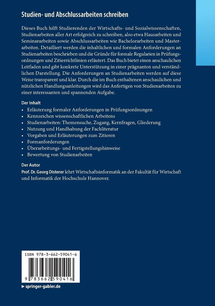 Weitere Ansicht: Studien- und Abschlussarbeiten schreiben | Georg Disterer