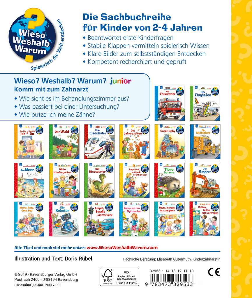 Weitere Ansicht: Wieso? Weshalb? Warum? junior, Band 64: Komm mit zum Zahnarzt | Doris Rübel