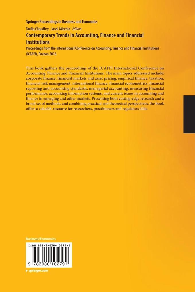 Weitere Ansicht: Contemporary Trends in Accounting, Finance and Financial Institutions