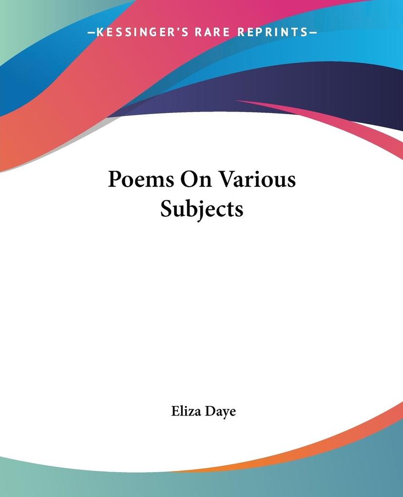 Poems On Various Subjects als Taschenbuch