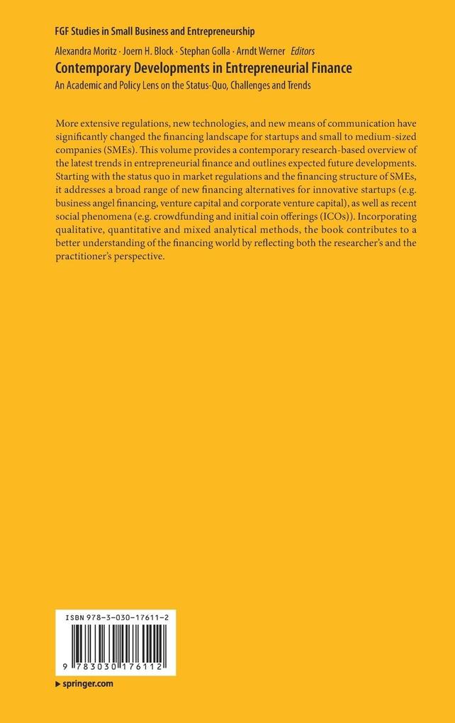 Weitere Ansicht: Contemporary Developments in Entrepreneurial Finance