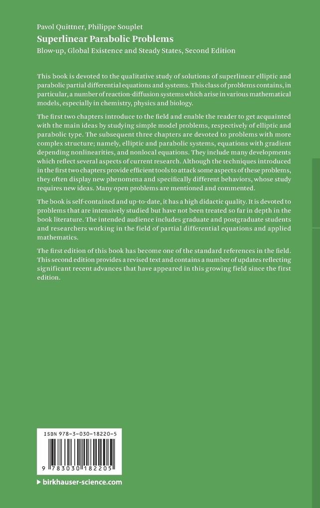 Weitere Ansicht: Superlinear Parabolic Problems | Pavol Quittner, Philippe Souplet