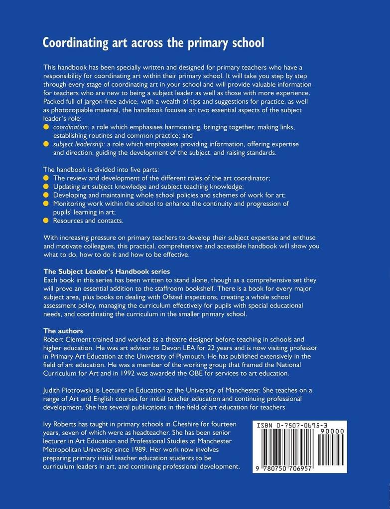 Weitere Ansicht: Coordinating Art Across the Primary School | Robert Clement, Judith Piotrowski, Ivy Roberts