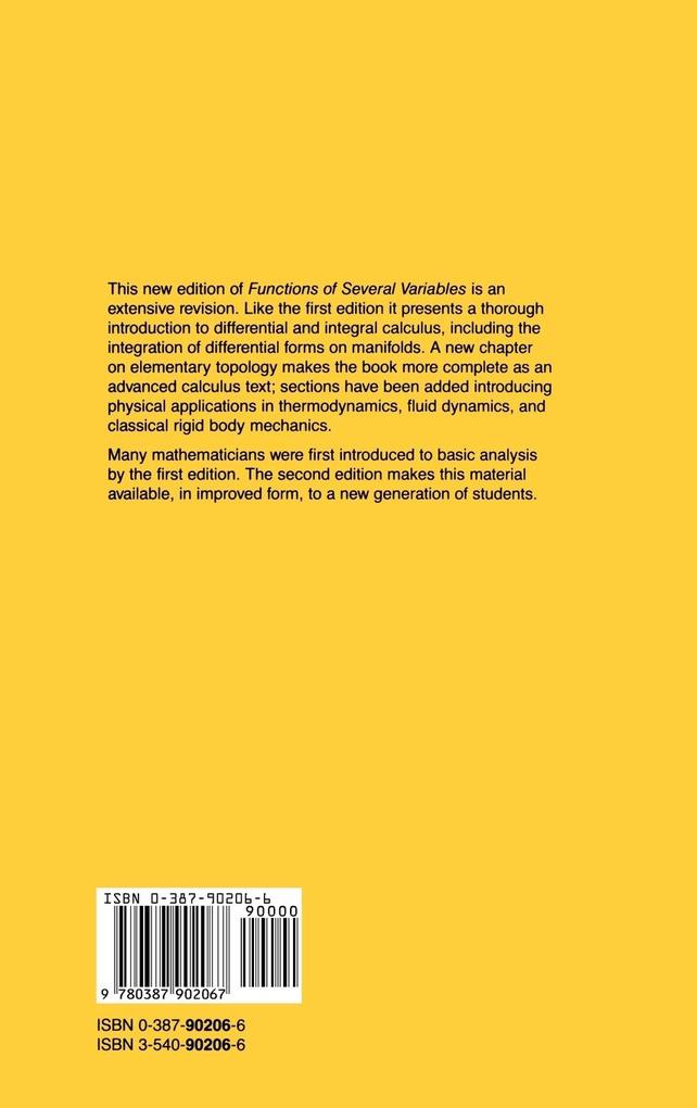 Weitere Ansicht: Functions of Several Variables | Wendell Fleming
