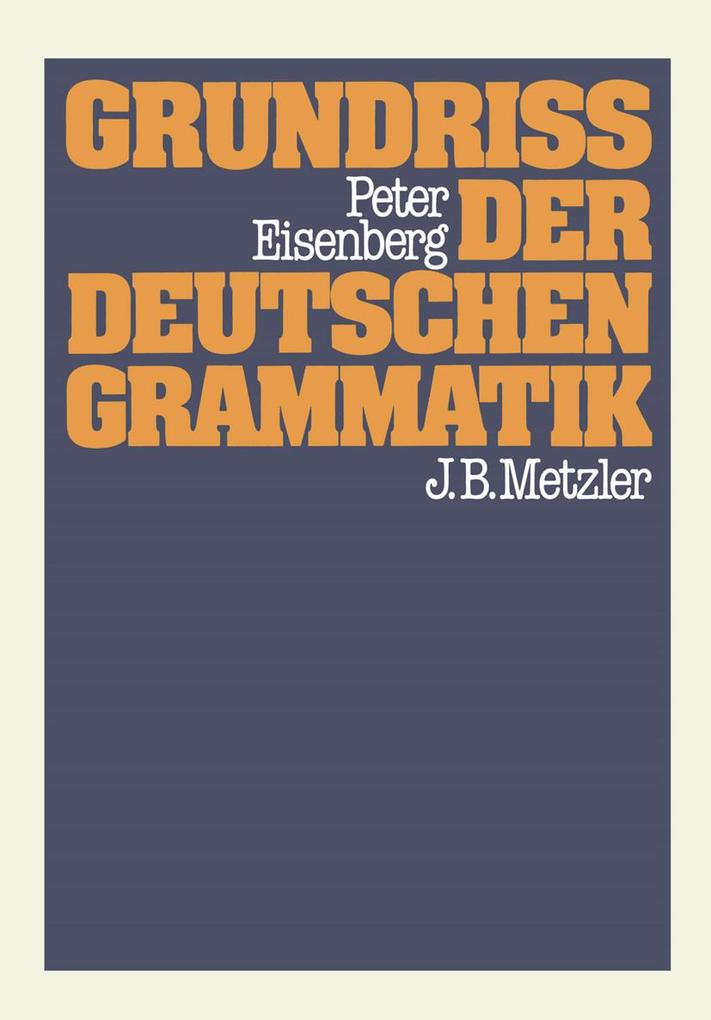 Produktbild: Grundriss der deutschen Grammatik | Peter Eisenberg