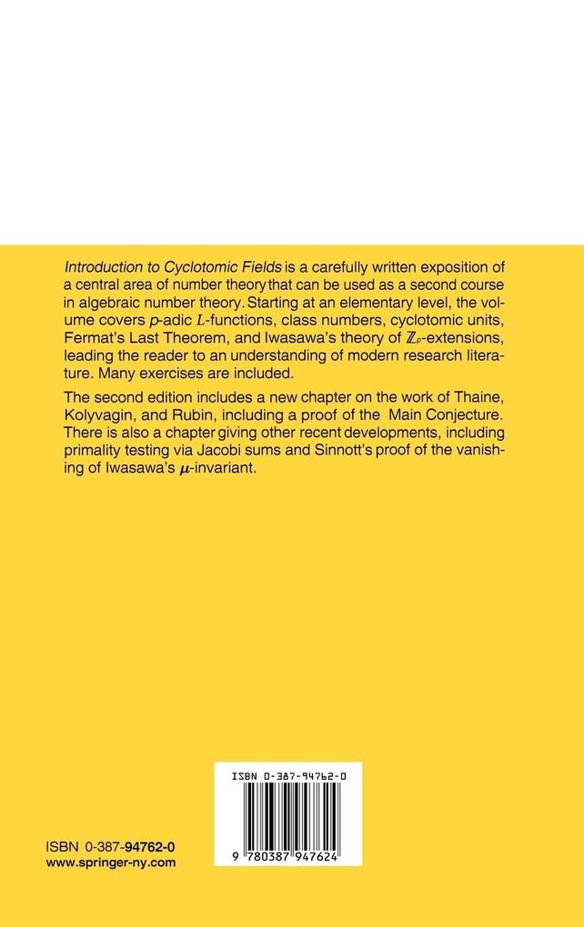 Weitere Ansicht: Introduction to Cyclotomic Fields | Lawrence C. Washington