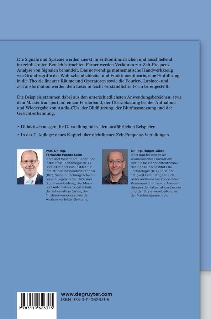 Weitere Ansicht: Signale und Systeme | Fernando Puente León, Holger Jäkel