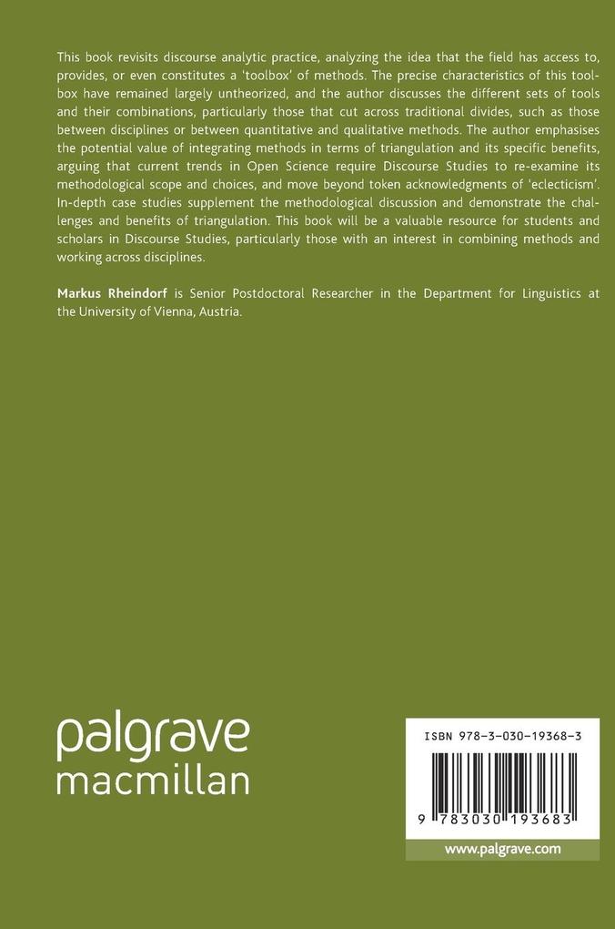 Weitere Ansicht: Revisiting the Toolbox of Discourse Studies | Markus Rheindorf