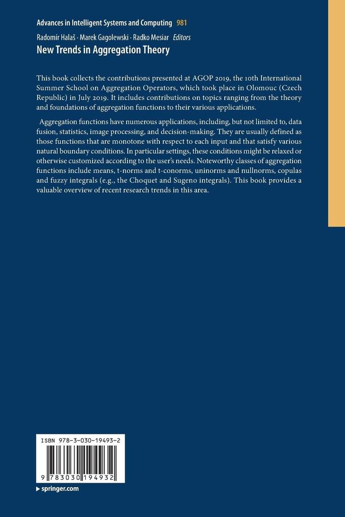 Weitere Ansicht: New Trends in Aggregation Theory