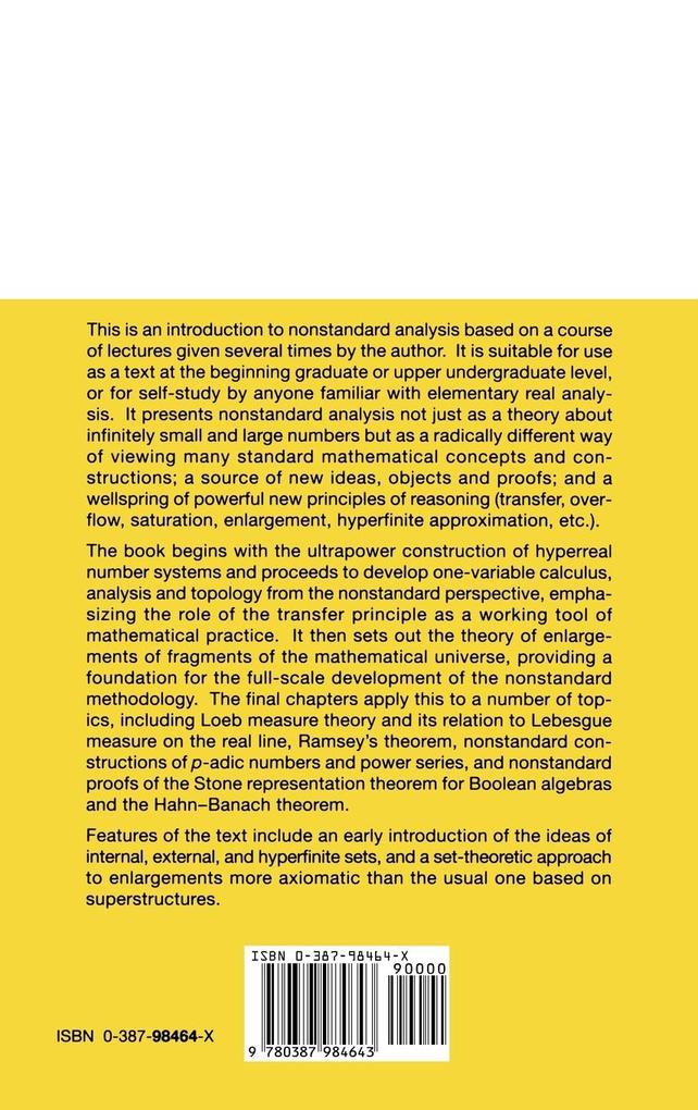 Weitere Ansicht: Lectures on the Hyperreals | Robert Goldblatt