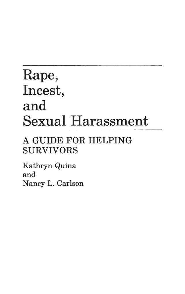 Rape, Incest, and Sexual Harassment als Buch (gebunden)