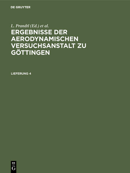 Produktbild: Ergebnisse der aerodynamischen Versuchsanstalt zu Göttingen. Lfg. 4