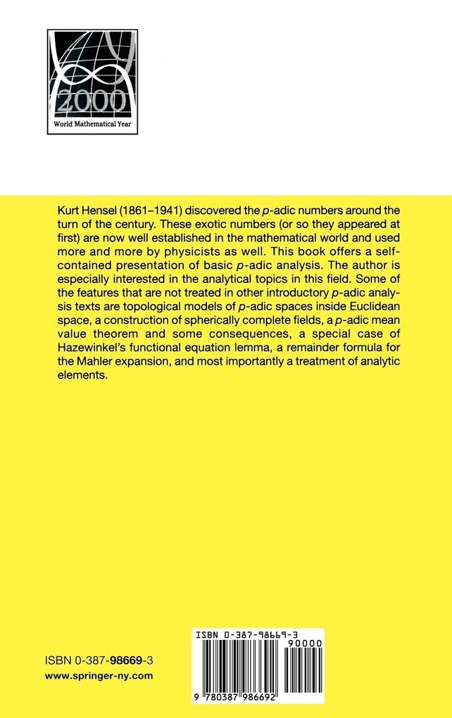 Weitere Ansicht: A Course in p-adic Analysis | Alain M. Robert