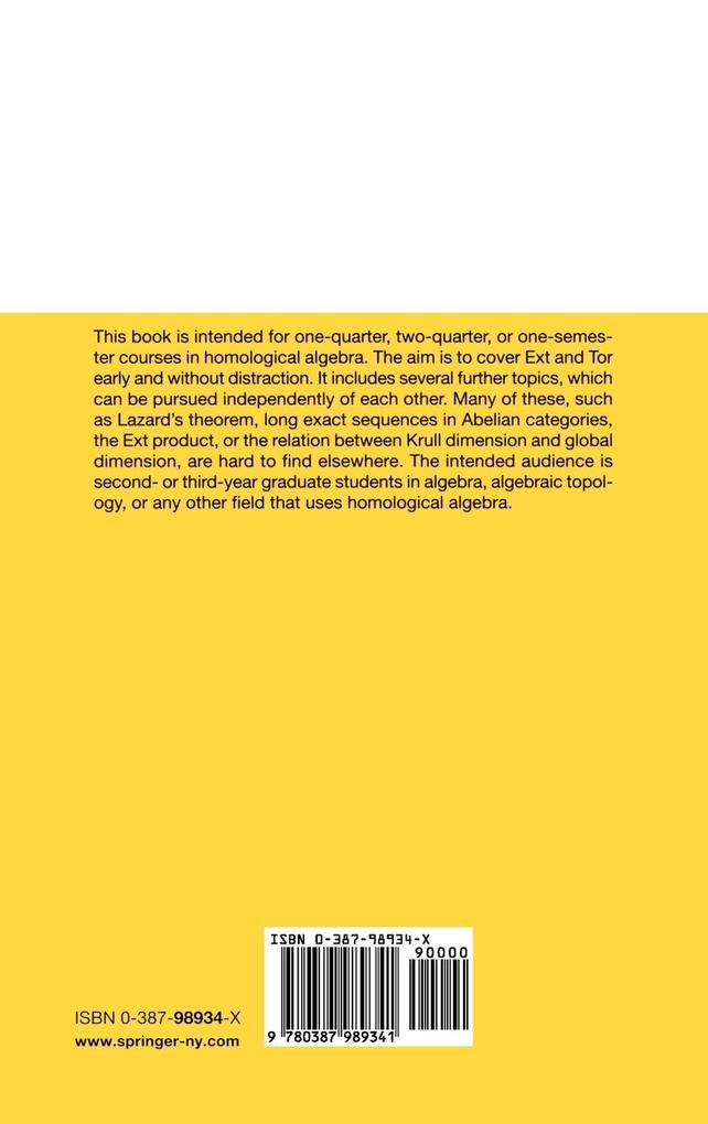 Weitere Ansicht: Basic Homological Algebra | M. Scott Osborne