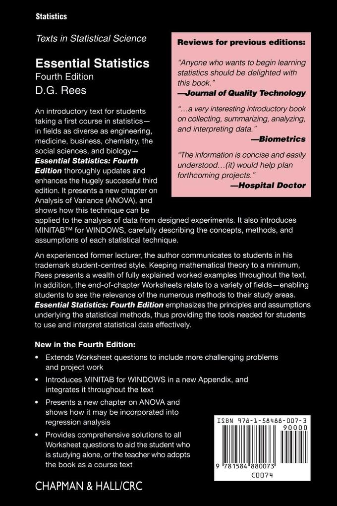 Weitere Ansicht: Essential Statistics | D. G. Rees