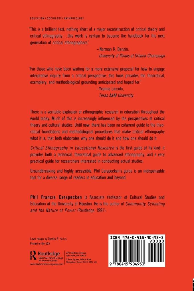 Weitere Ansicht: Critical Ethnography in Educational Research | Francis Phil Carspecken