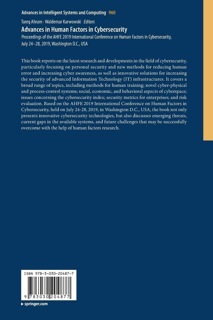 Weitere Ansicht: Advances in Human Factors in Cybersecurity