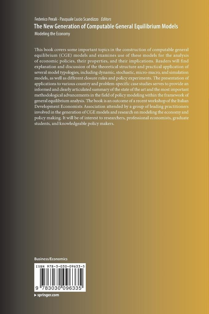 Weitere Ansicht: The New Generation of Computable General Equilibrium Models