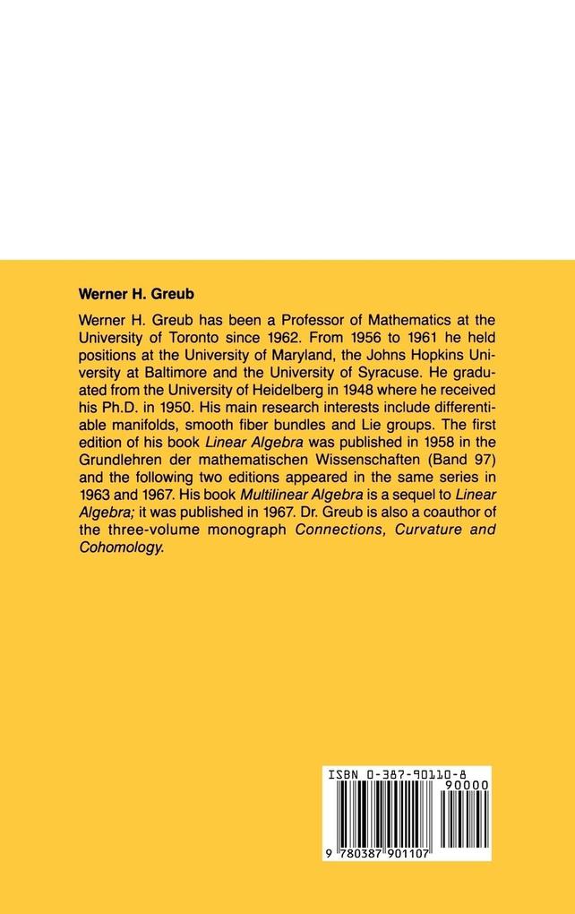 Weitere Ansicht: Linear Algebra | Werner H. Greub