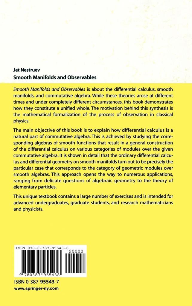 Weitere Ansicht: Smooth Manifolds and Observables | Jet Nestruev