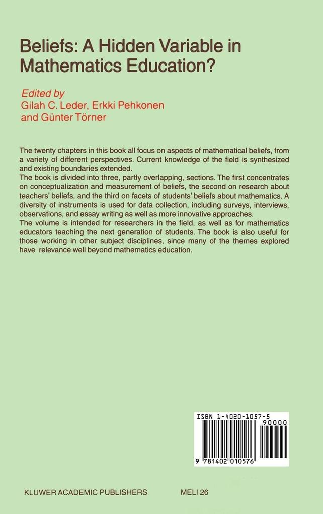 Weitere Ansicht: Beliefs: A Hidden Variable in Mathematics Education?