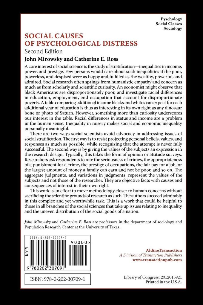 Weitere Ansicht: Social Causes of Psychological Distress | Catherine E. Ross