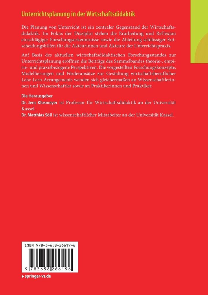 Weitere Ansicht: Unterrichtsplanung in der Wirtschaftsdidaktik