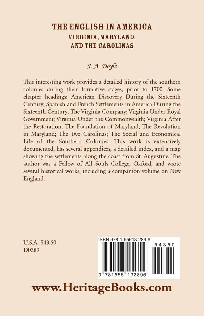 Weitere Ansicht: The English in America | J. A. Doyle