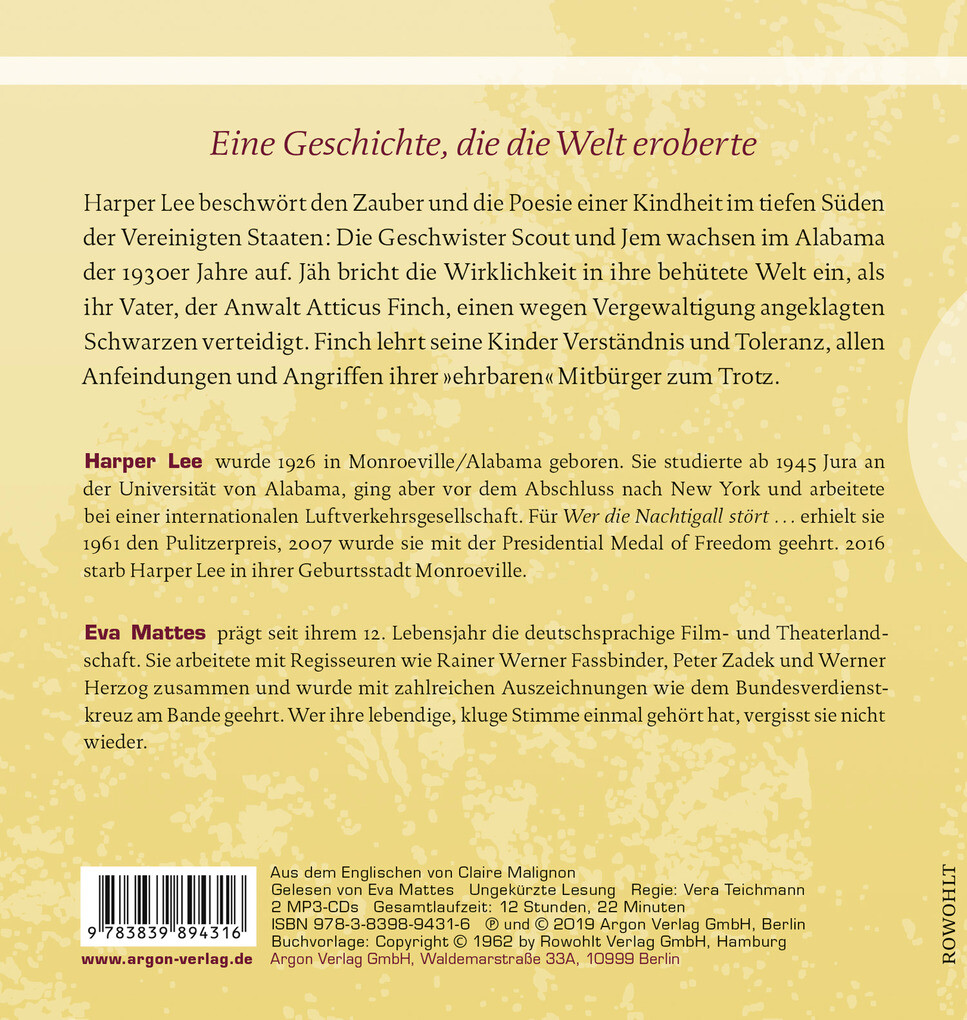 Weitere Ansicht: Wer die Nachtigall stört ... | Harper Lee