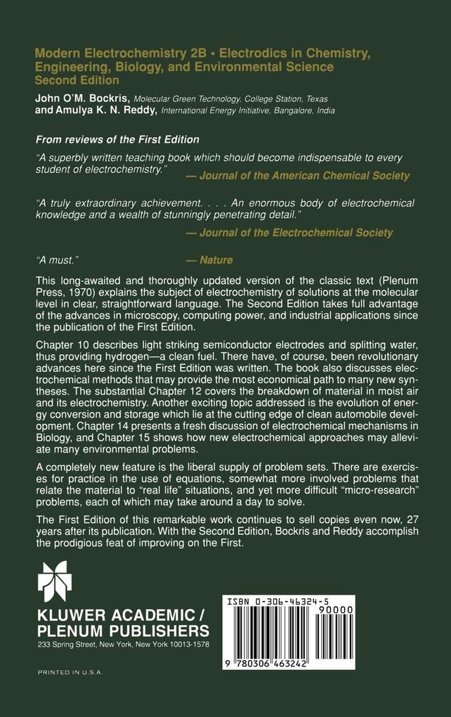 Weitere Ansicht: Modern Electrochemistry 2B | John O'M. Bockris, Amulya K. N. Reddy