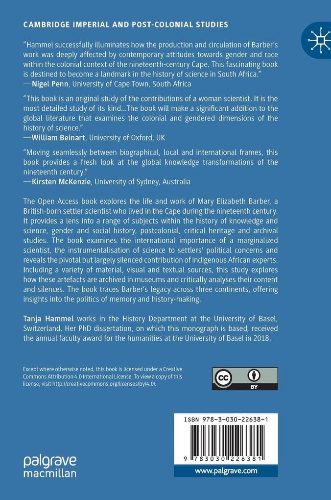 Weitere Ansicht: Shaping Natural History and Settler Society | Tanja Hammel