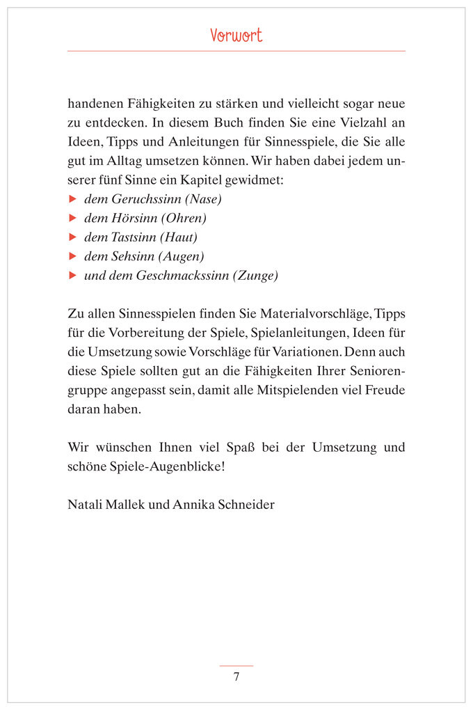 Weitere Ansicht: Wahrnehmungsspiele für alle Sinne | Natali Mallek, Annika Schneider