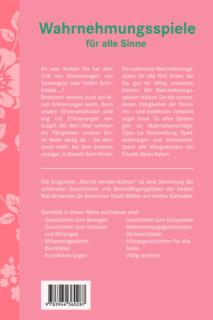 Weitere Ansicht: Wahrnehmungsspiele für alle Sinne | Natali Mallek, Annika Schneider