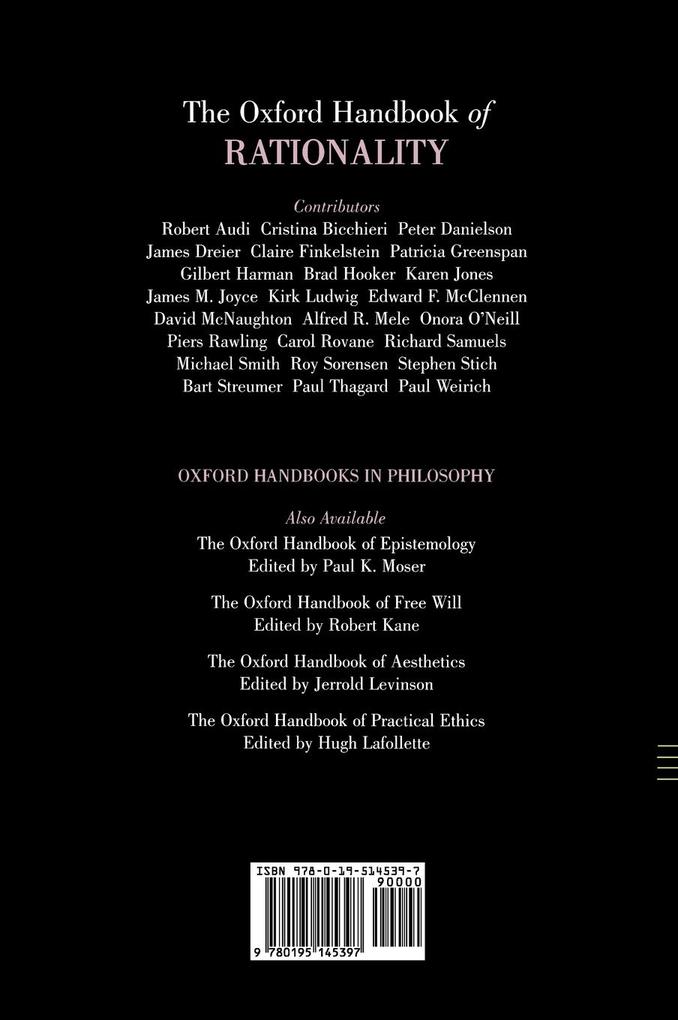 Weitere Ansicht: The Oxford Handbook of Rationality