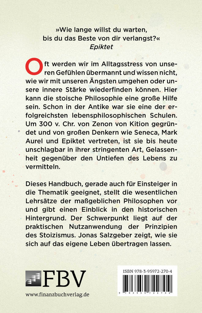 Weitere Ansicht: Das kleine Handbuch des Stoizismus | Jonas Salzgeber