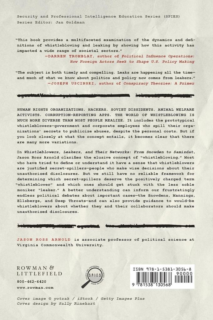 Weitere Ansicht: Whistleblowers, Leakers, and Their Networks | Jason Ross Arnold