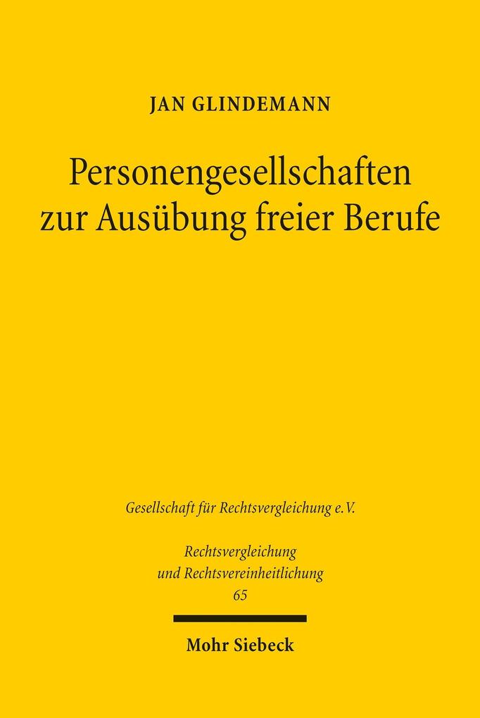 Produktbild: Personengesellschaften zur Ausübung freier Berufe | Jan Glindemann