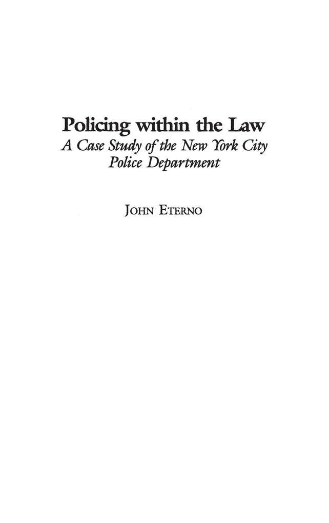 Policing within the Law als Buch (gebunden)