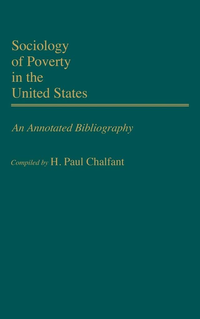 Sociology of Poverty in the United States als Buch (gebunden)