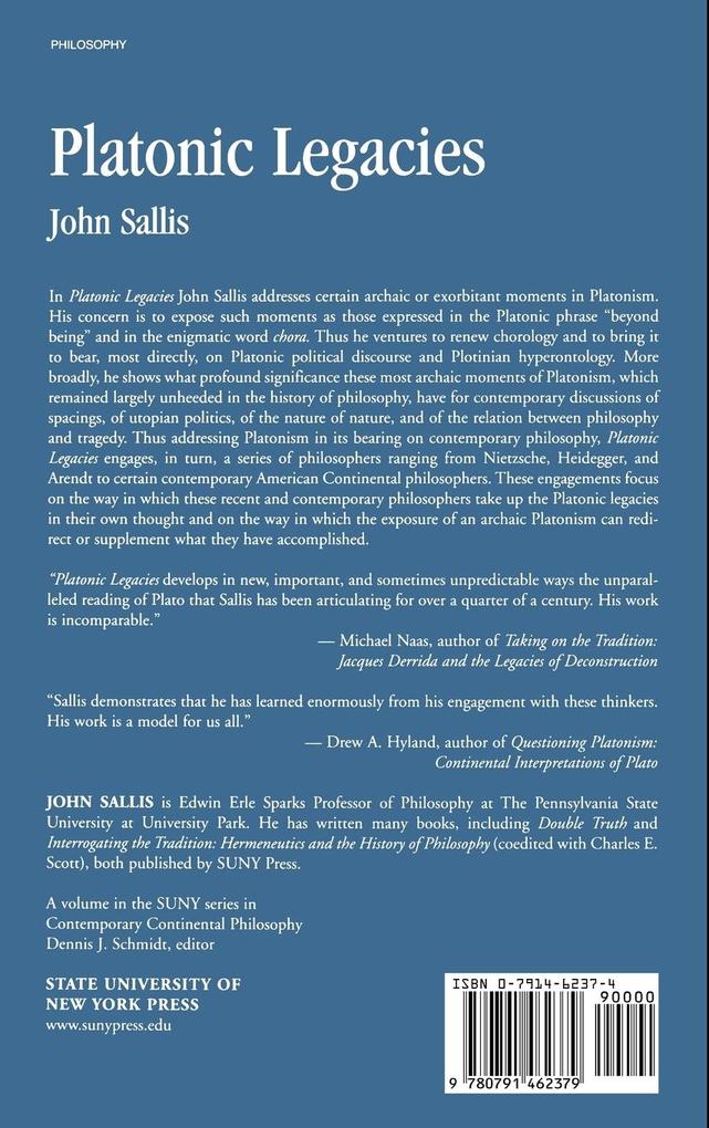 Weitere Ansicht: Platonic Legacies | John Sallis