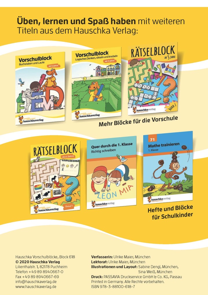 Weitere Ansicht: Vorschulblock ab 5 Jahre für Junge und Mädchen - Schneiden, kleben, basteln | Ulrike Maier